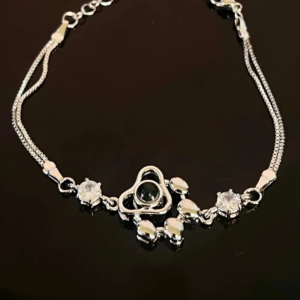 Customer photo: the full bracelet on a dark background, showing its proportions